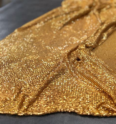 metal mesh fabric gold|gold mesh material.